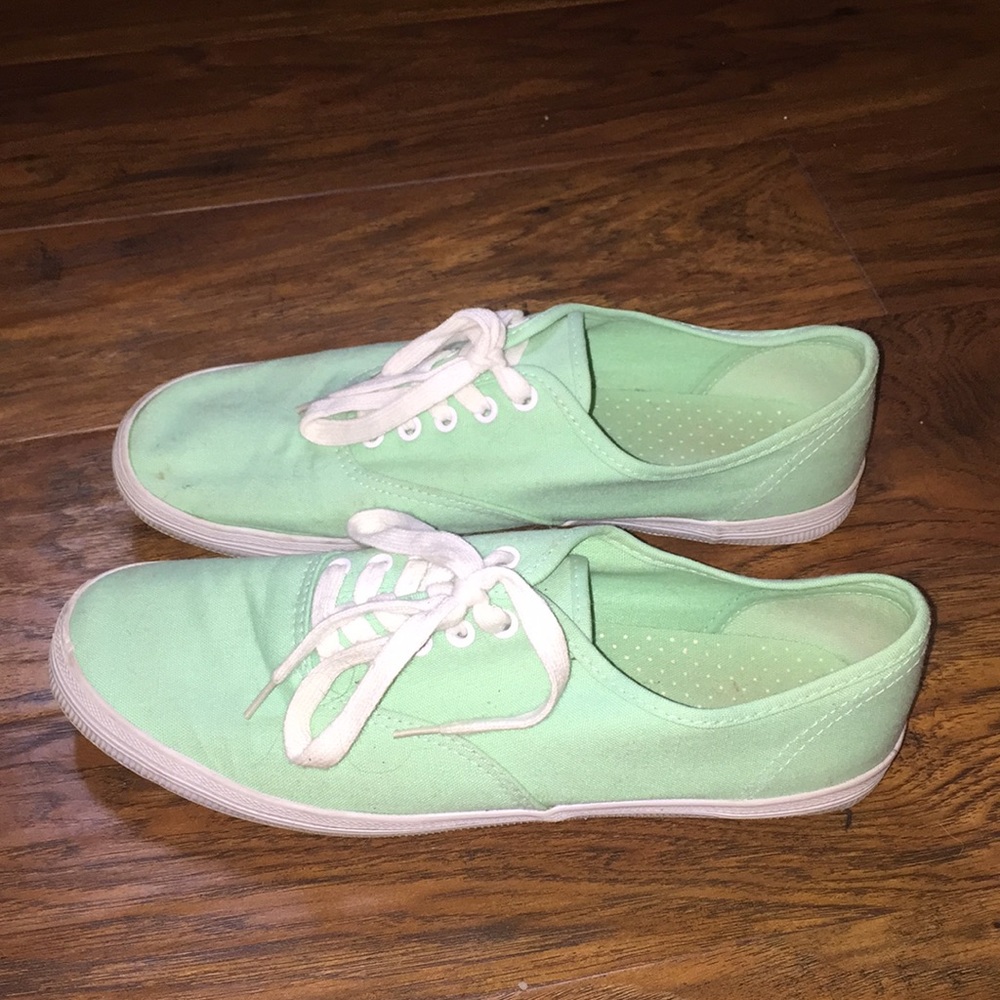 light green sneakers
